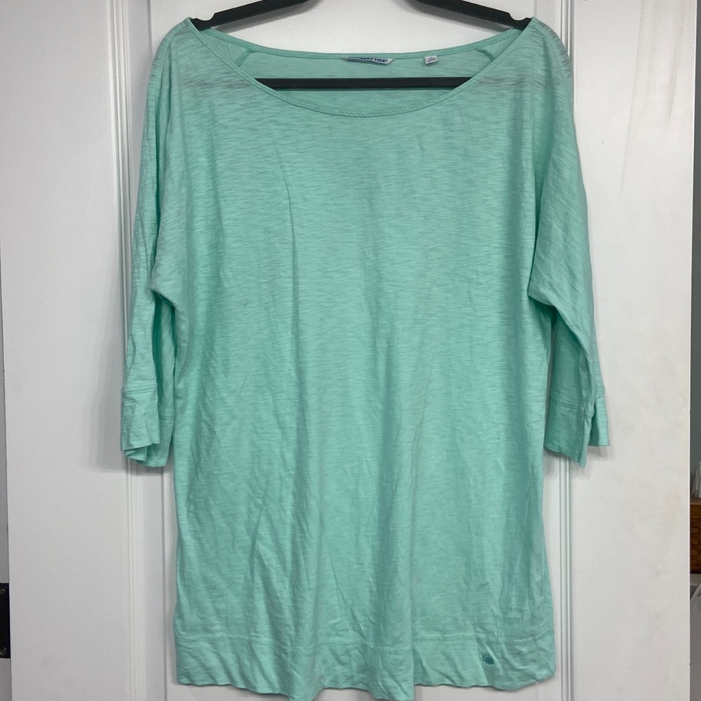 Southern Tide Women’s Top XL Seafoam 3/4 length sleeves 100% Pima Cotton EUC